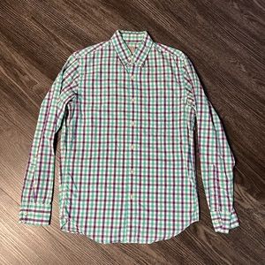 J Crew- Teal & Purple Plaid Button Up Shirt (Small)